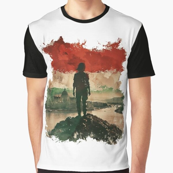 Hungarian flag graphic design t-shirt