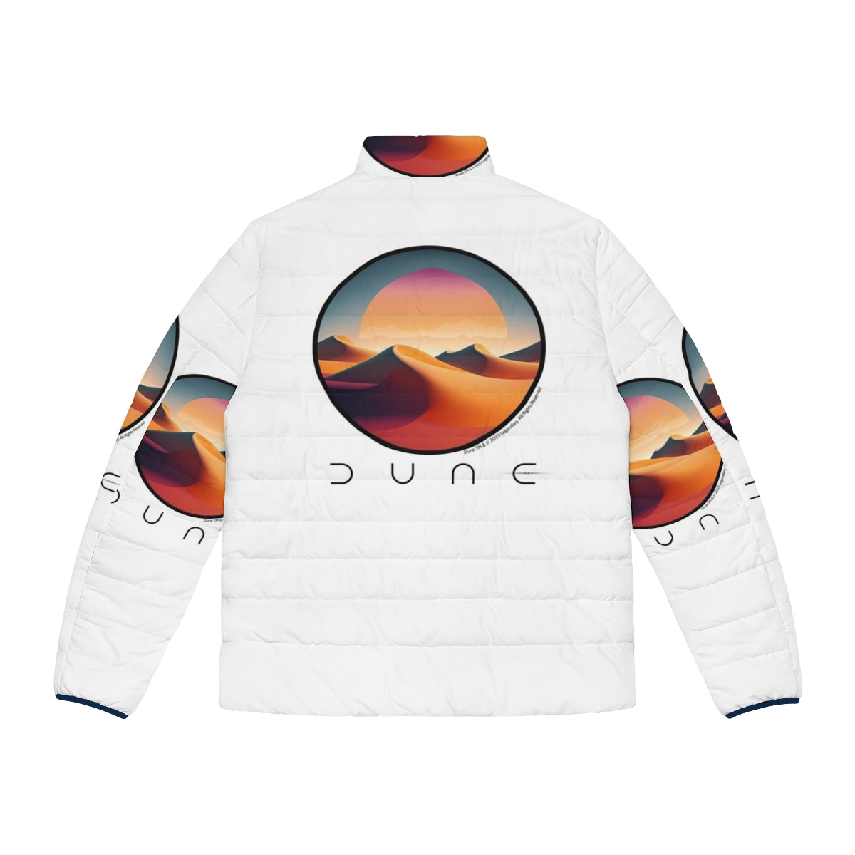 Dune-inspired puffer jacket with desert landscape design - Back