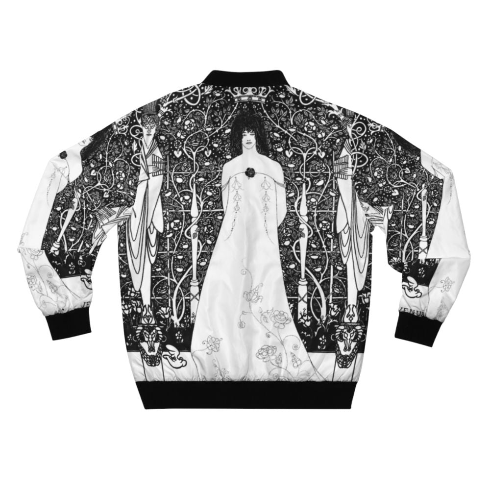 Aubrey Beardsley's art nouveau-inspired bomber jacket with organic, flowing floral designs - Back