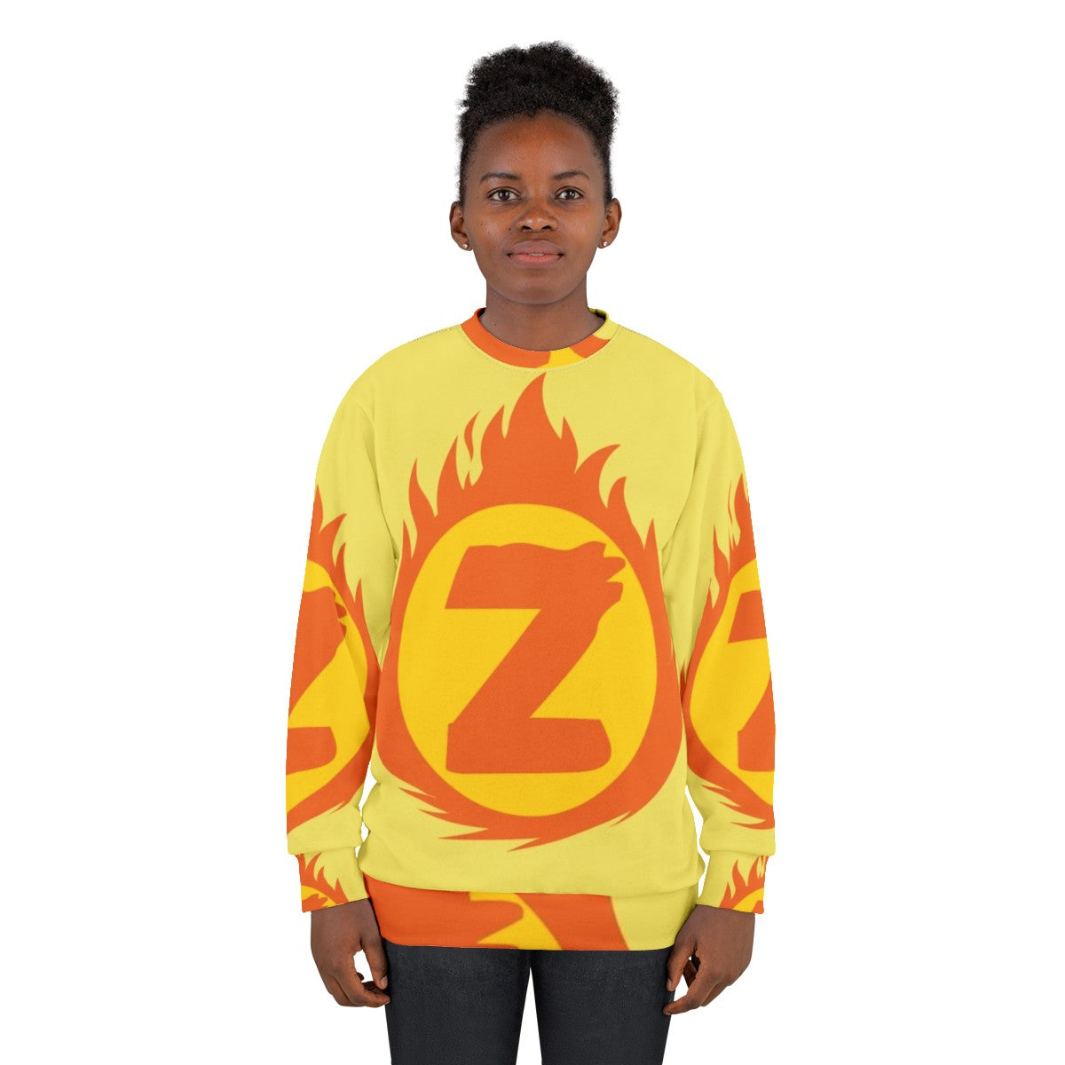 Superhero letter Z fiery insignia sweatshirt - women