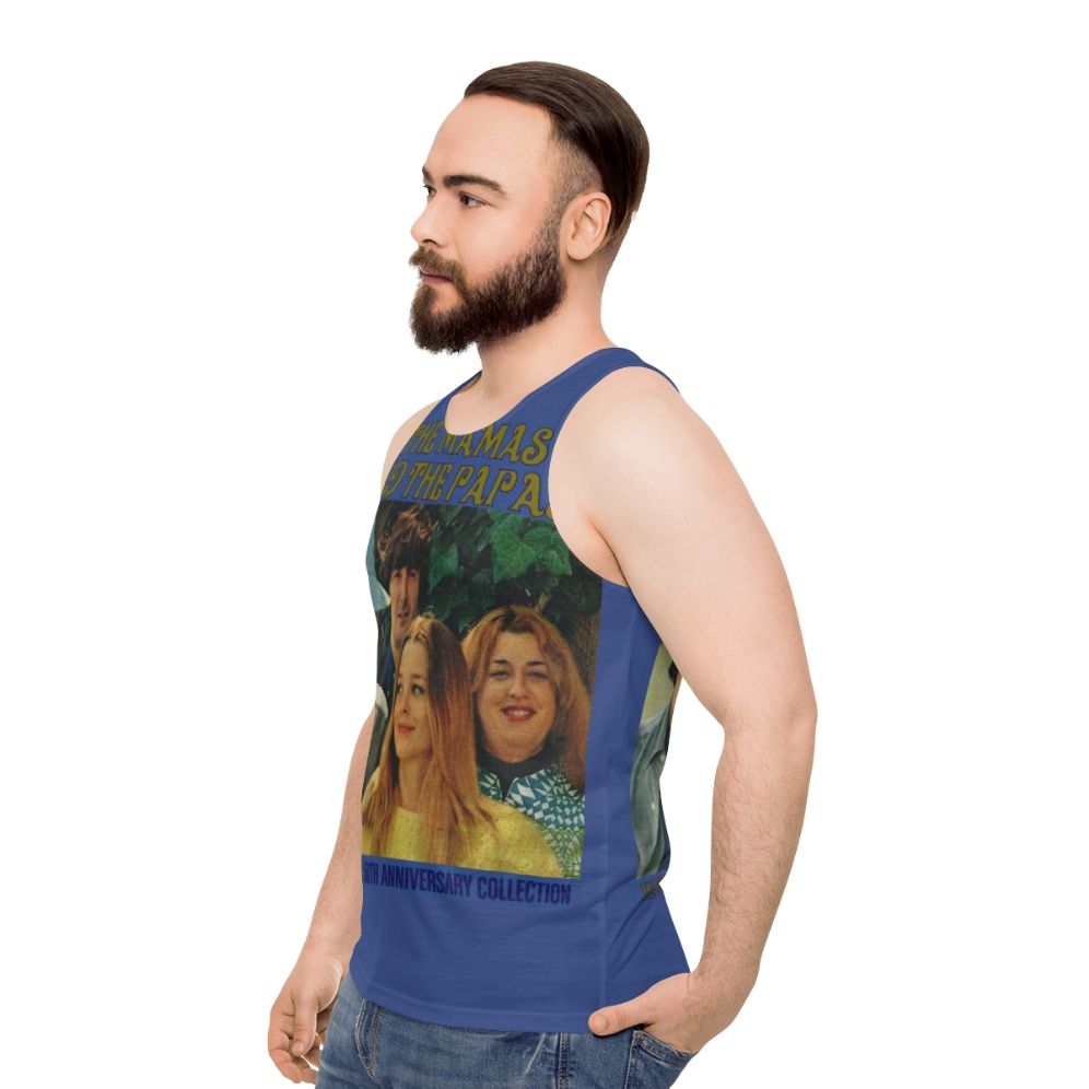 Unisex 1960s inspired California Dreaming tank top - men side