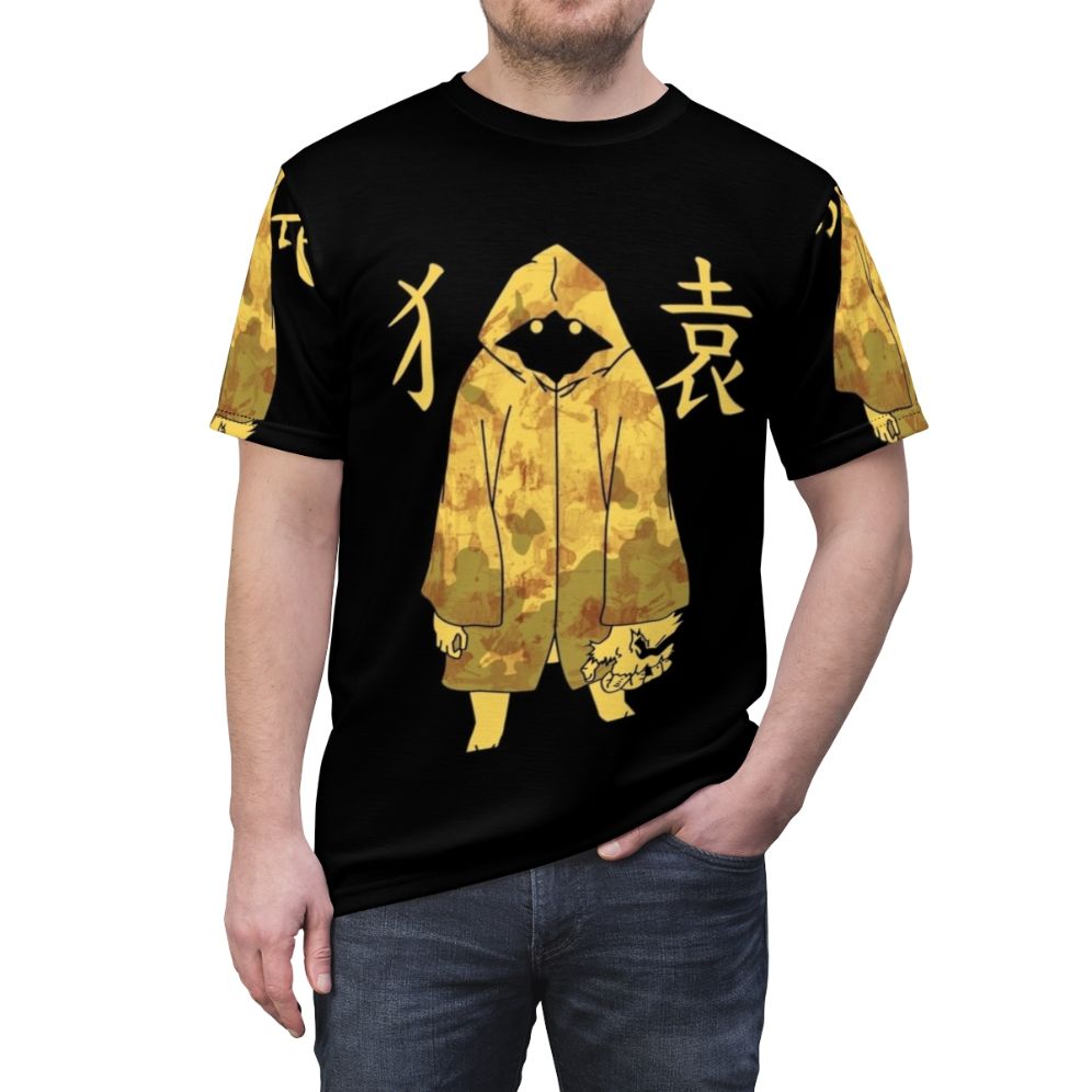 Monogatari series inspired graphic tee featuring the character Suruga Monkey - men front