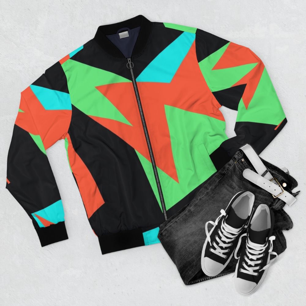 Jordan VII Barcelona Nights Bomber Jacket - Retro basketball-inspired streetwear design - Flat lay