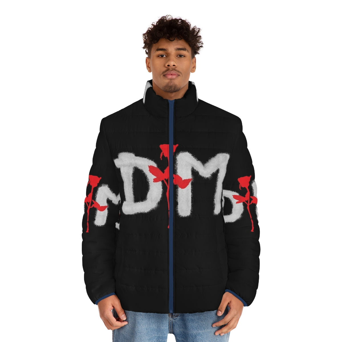 Depeche Mode Pablho Puffer Jacket featuring the iconic Depeche Mode logo - men front