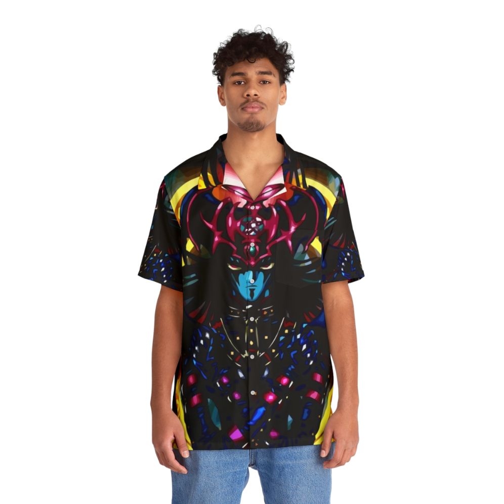 Yu-Gi-Oh! inspired Hawaiian shirt featuring the Magician of Black Chaos - People Front