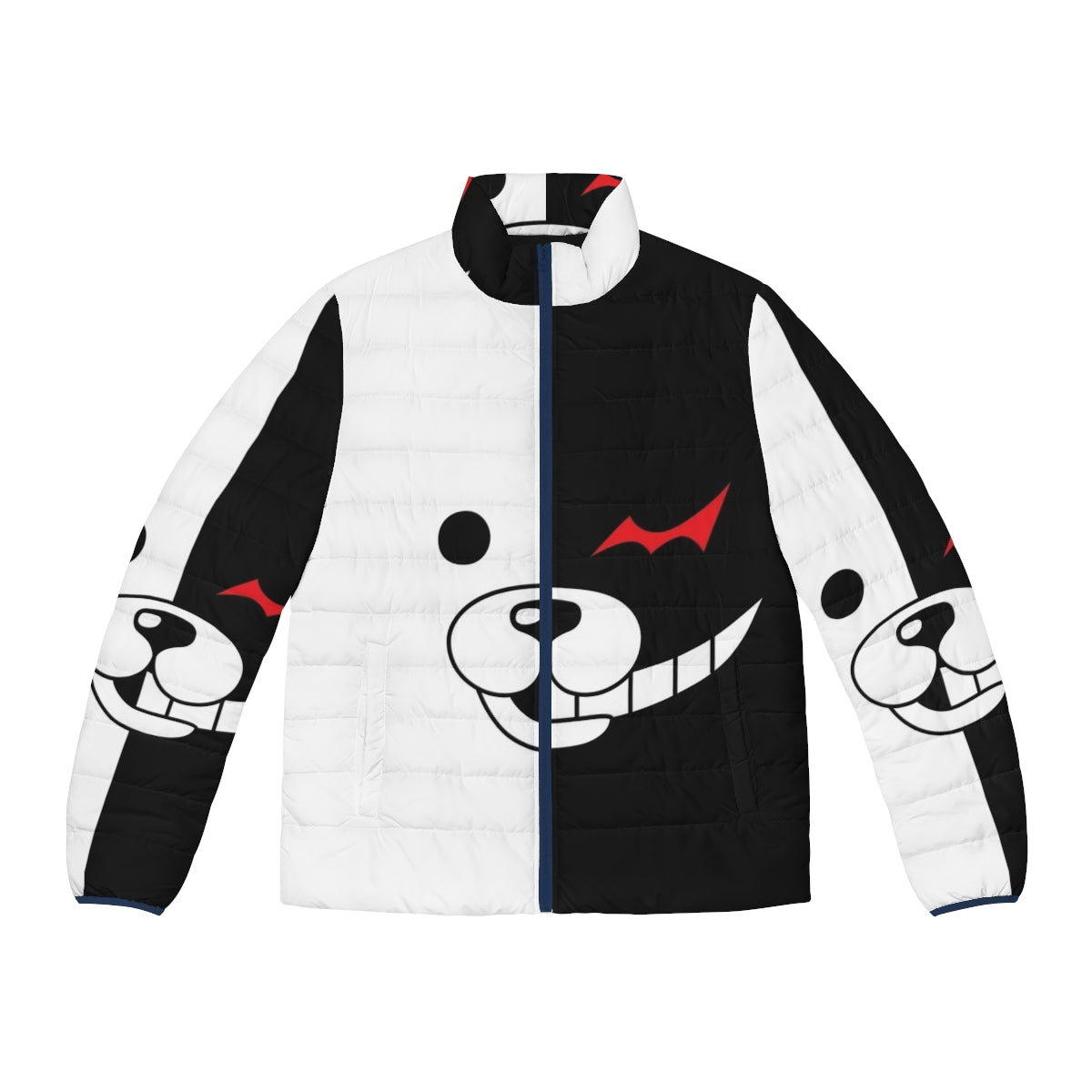 Monokuma Danganronpa Puffer Jacket with black and white bear design