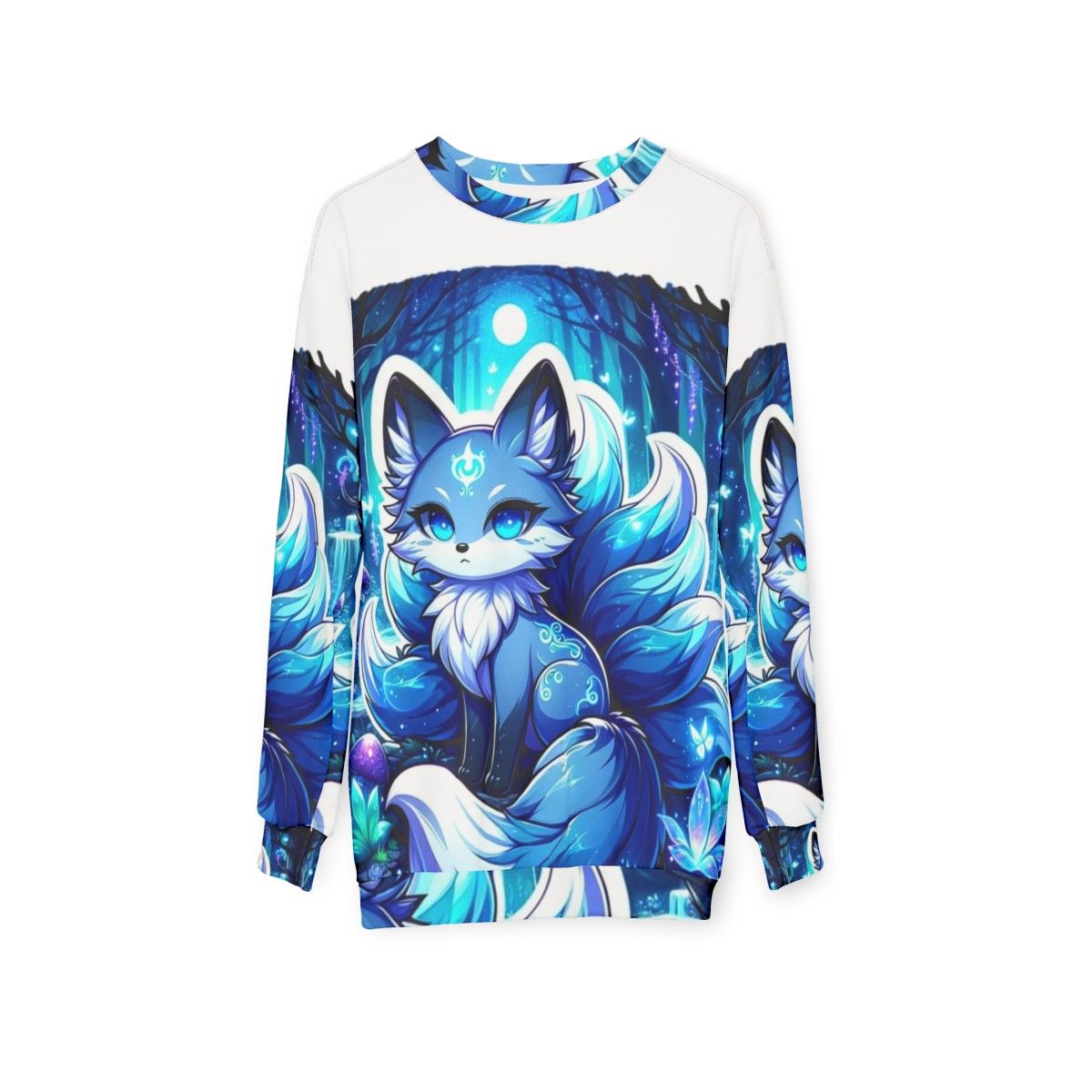 Mystic azure fox legendary animals sweatshirt - hanging