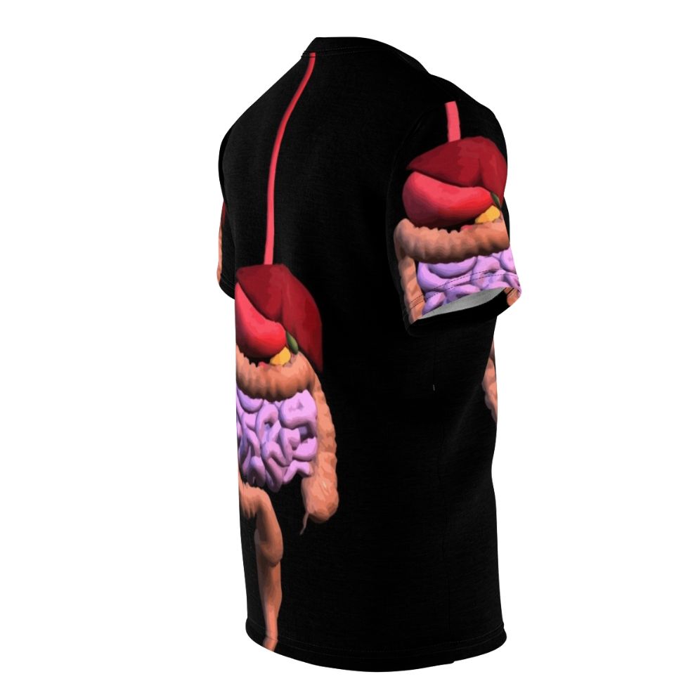 Colorful illustration of the human digestive system on a comfortable t-shirt for medical, biology, and anatomy enthusiasts. - men right