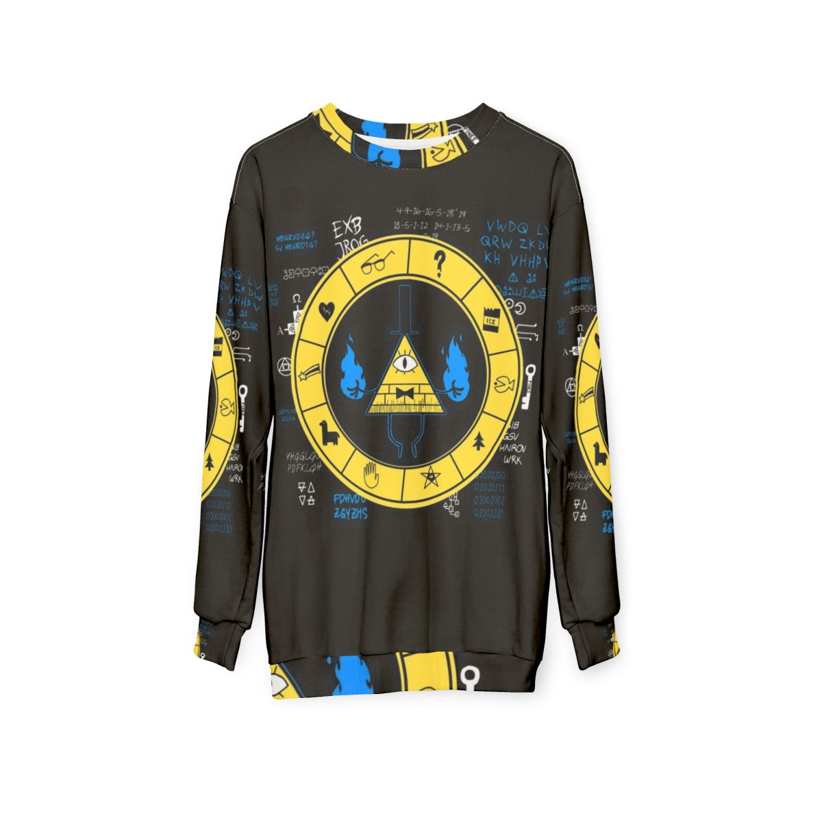 Gravity Falls Bill Cipher Zodiac Symbol Sweatshirt - hanging