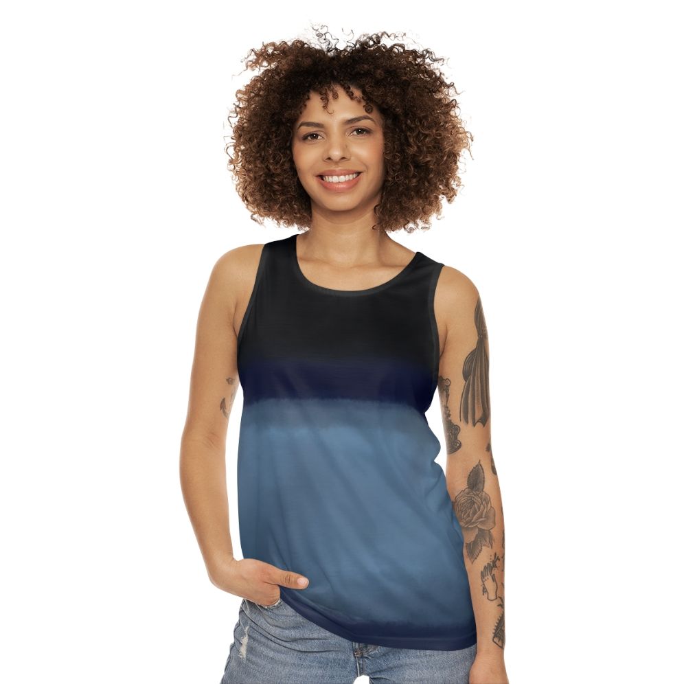 Rothko inspired blue unisex tank top - women