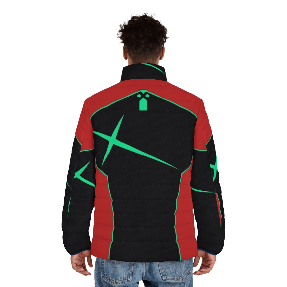 Xenoblade Pyra Pro Swimmer Puffer Jacket featuring anime character Pyra - men back