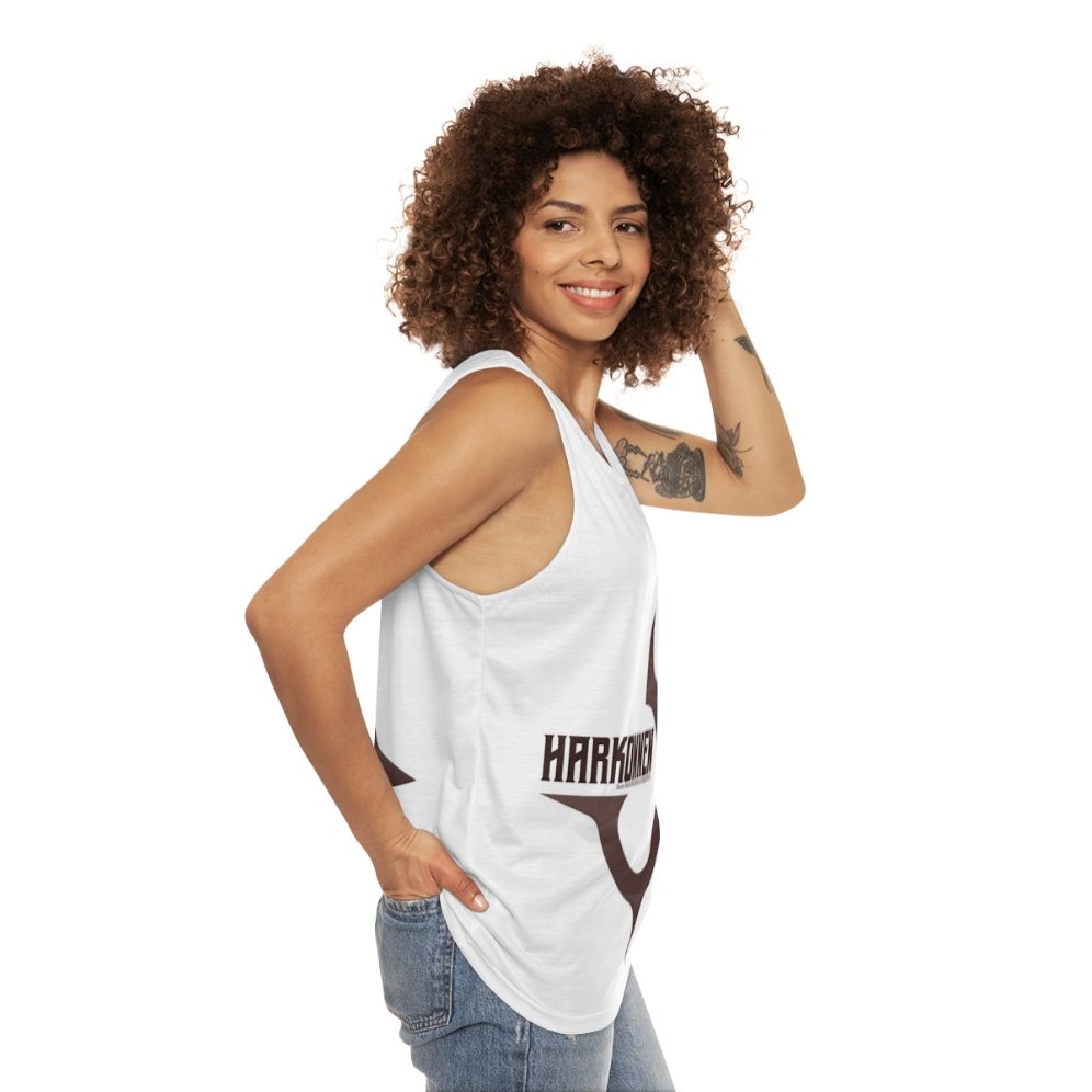 Dune House Harkonnen Mahogany Unisex Tank Top - women side