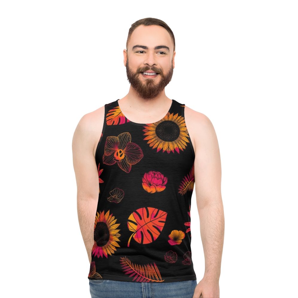 Tropical Floral Unisex Tank Top - men