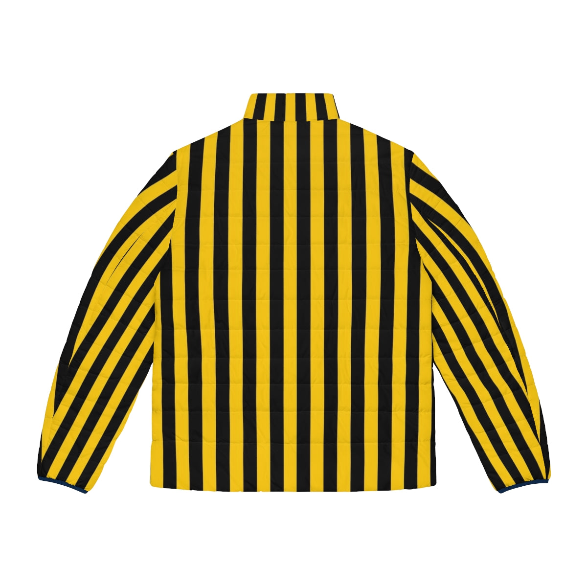 Yellow and black striped puffer jacket - Back