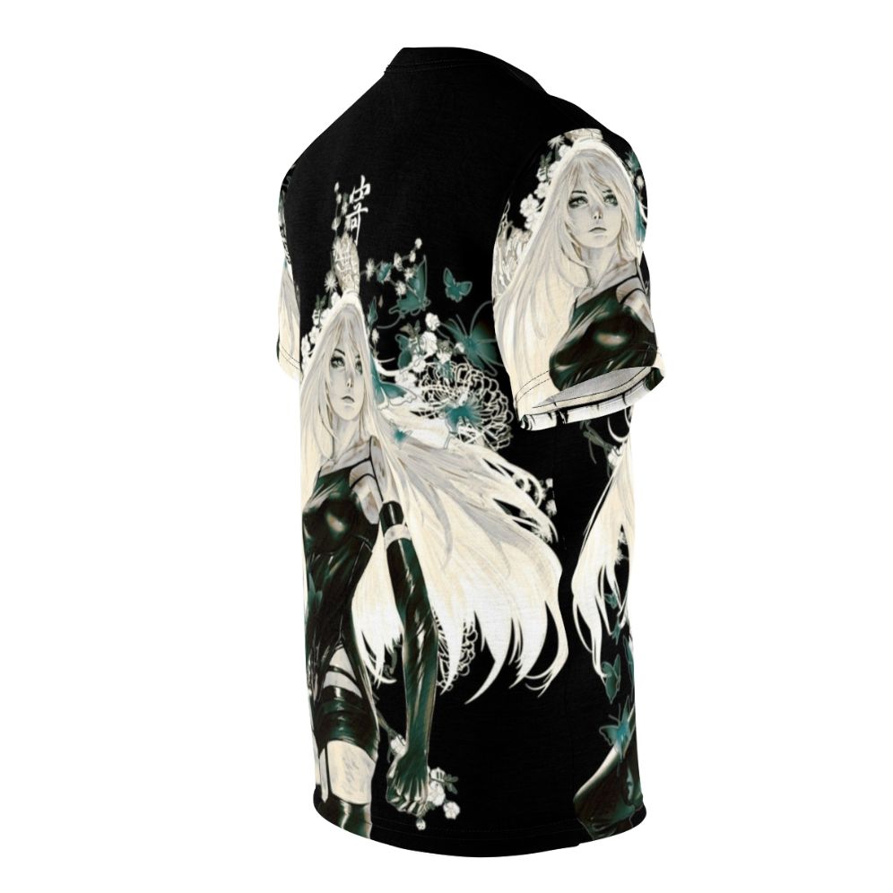 Magical butterflies and floral patterns adorn this high-quality AOP t-shirt - men right