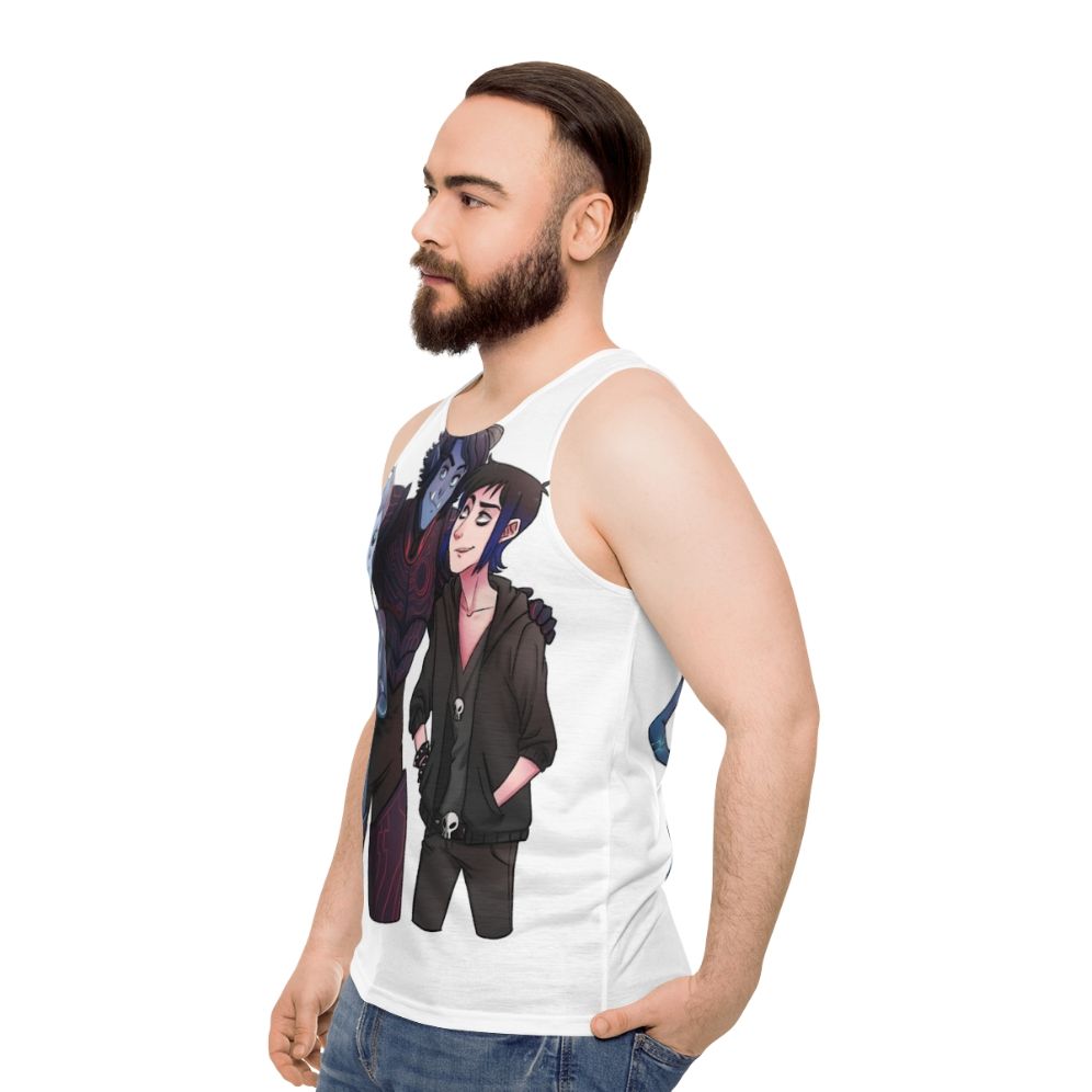 Trollhunters Unisex Tank Top featuring Jim Lake Jr., the troll hero - men side