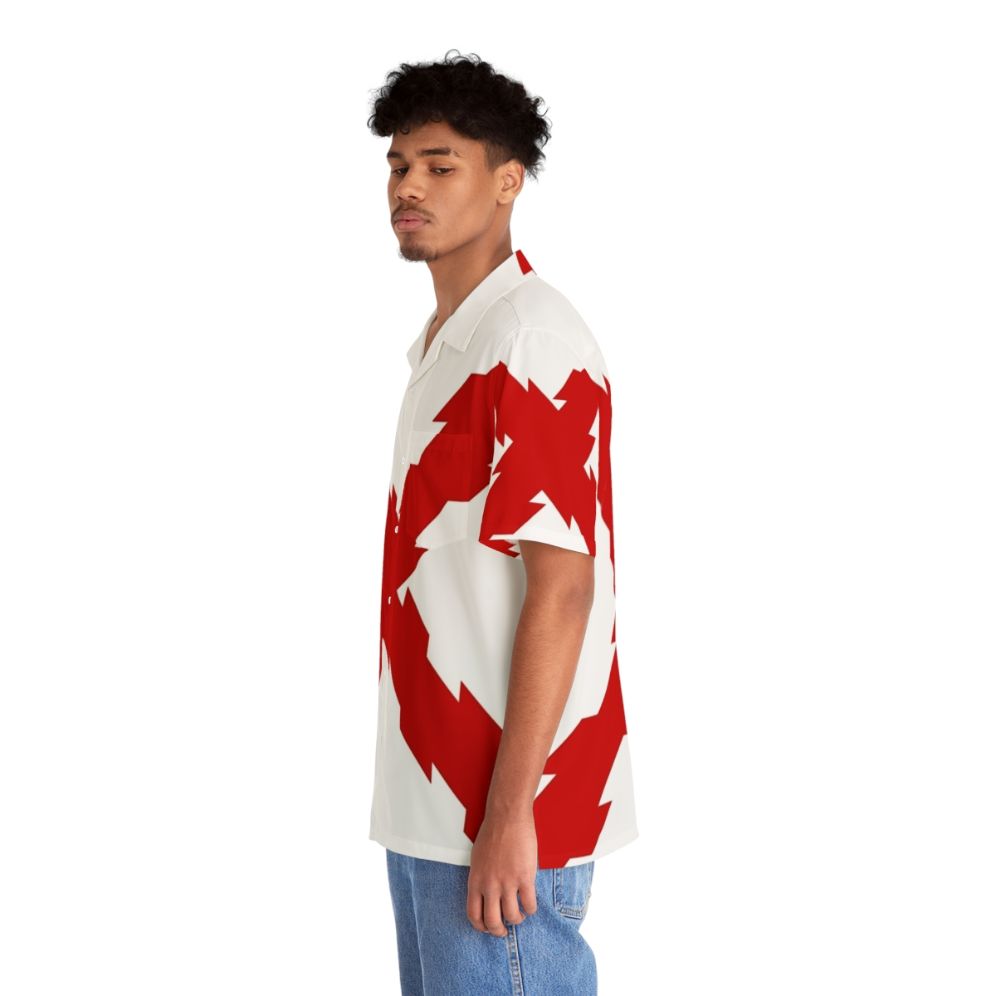 Burgundy Spanish Cross Hawaiian Shirt - People Left