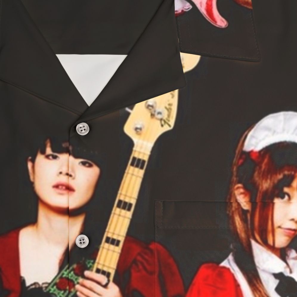 Band Maid Red Flower Hawaiian Shirt - Detail