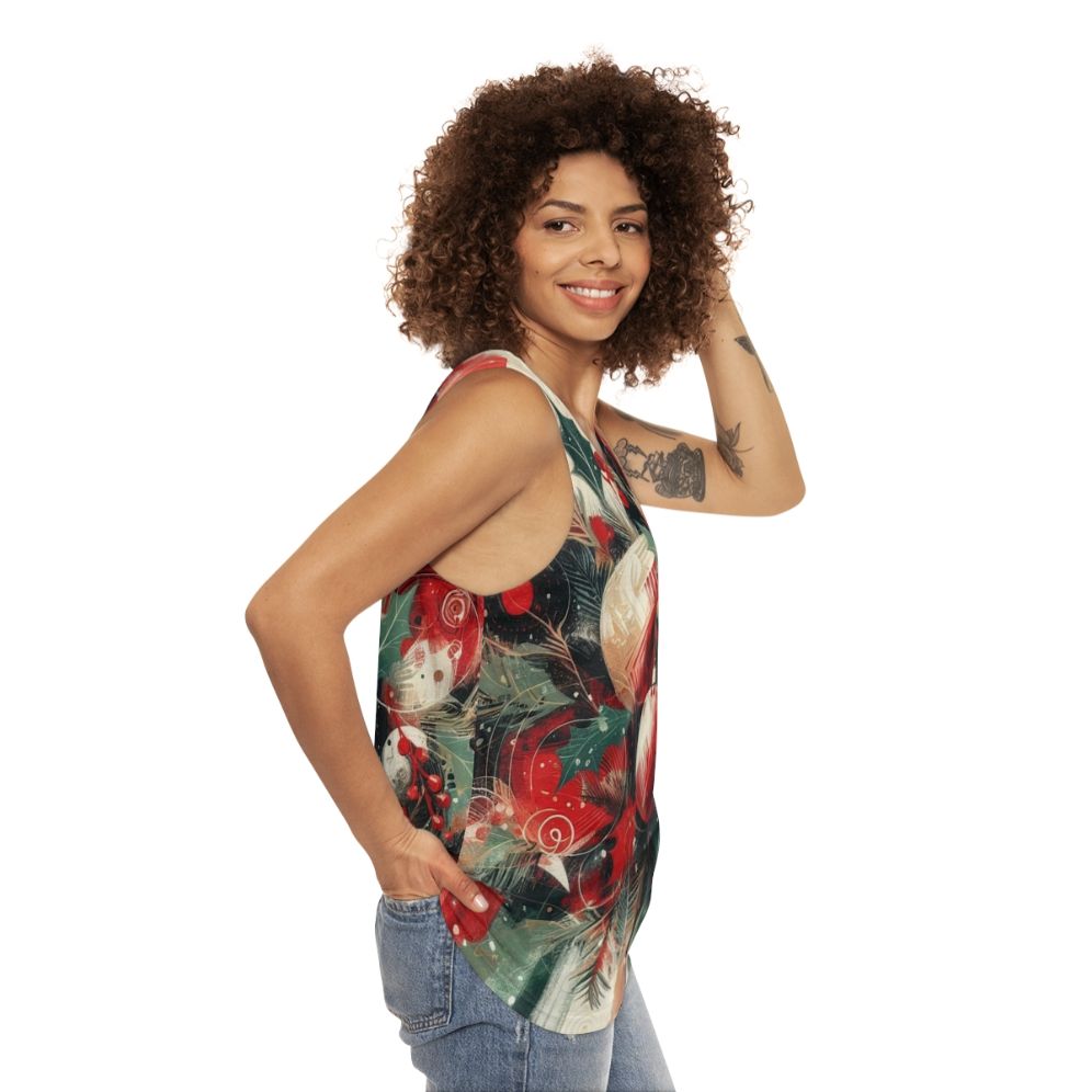 Unisex tank top with Christmas decorations design - women side