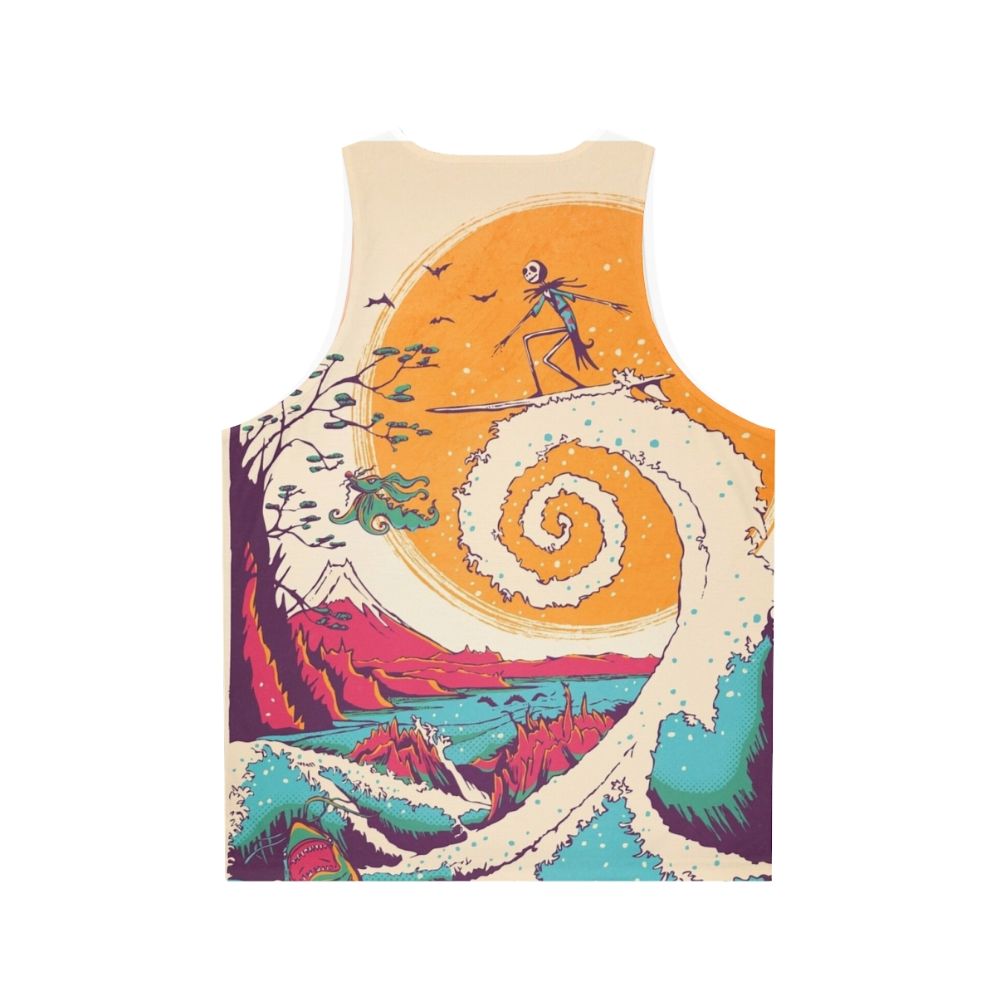 Surf Before Christmas Unisex Tank Top with Tim Burton's Nightmare Before Christmas Design - Back