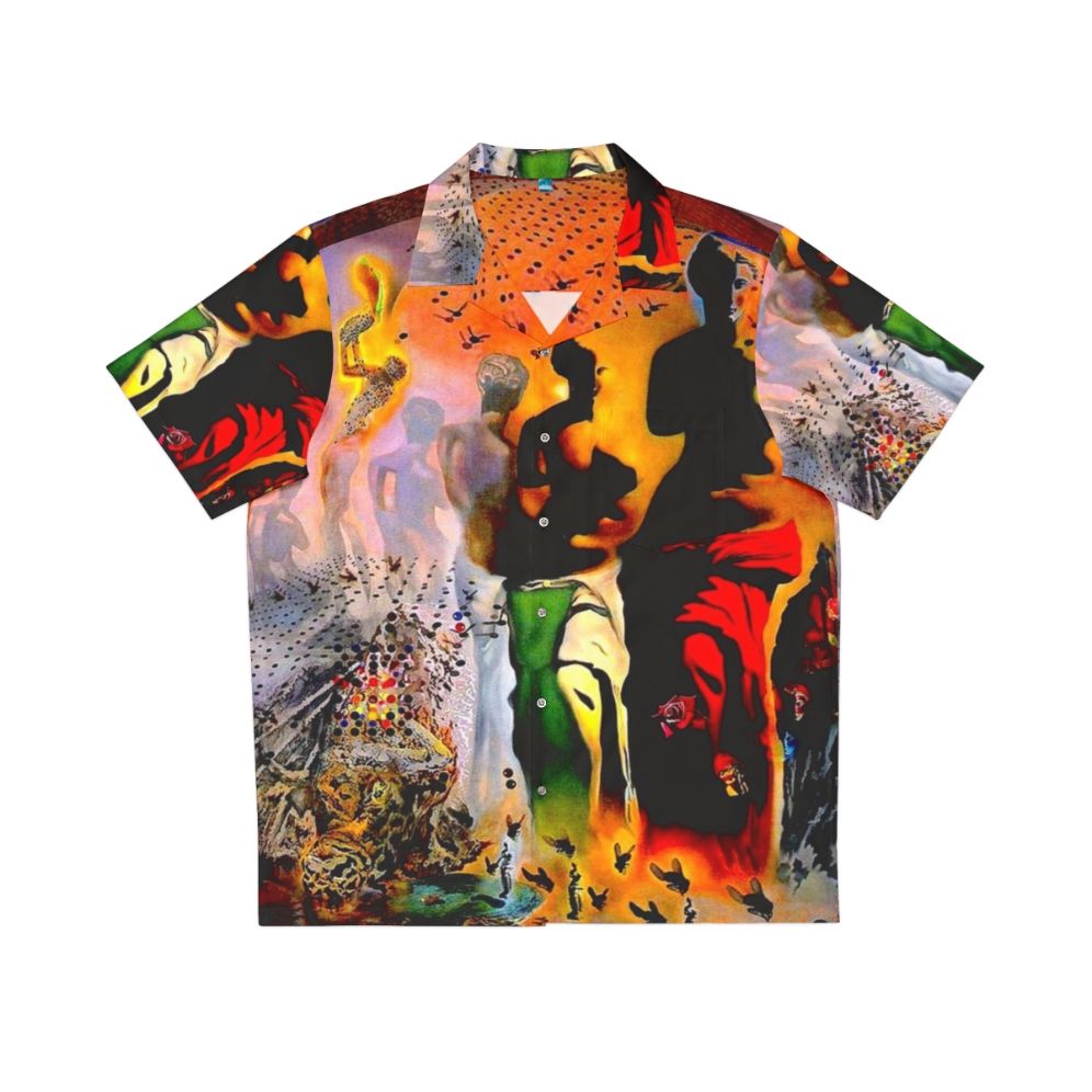 Vintage abstract surreal Hawaiian shirt with Venus de Milo and Salvador Dali inspired graphics