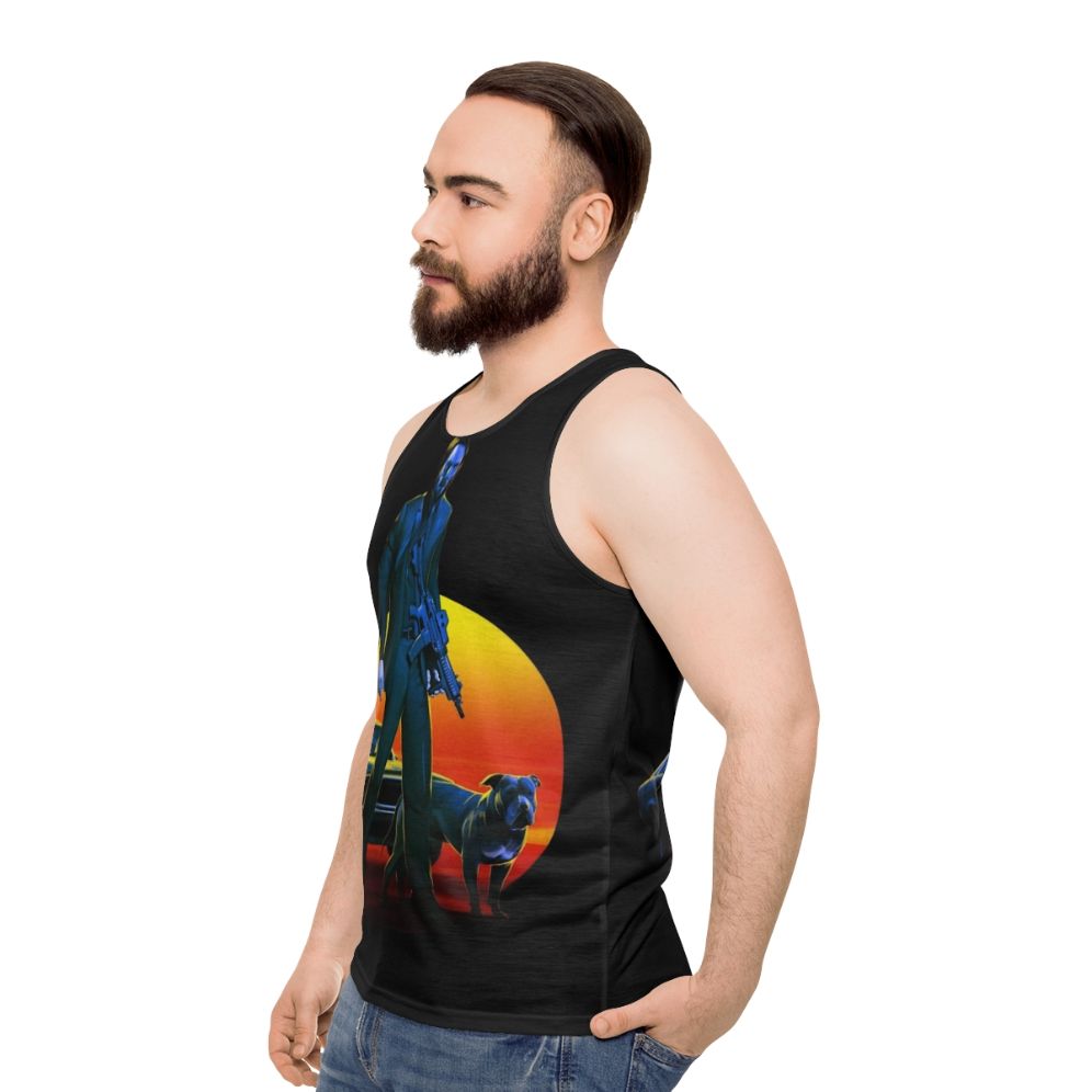 Unisex tank top with John Wick and Baba Yaga inspired design - men side