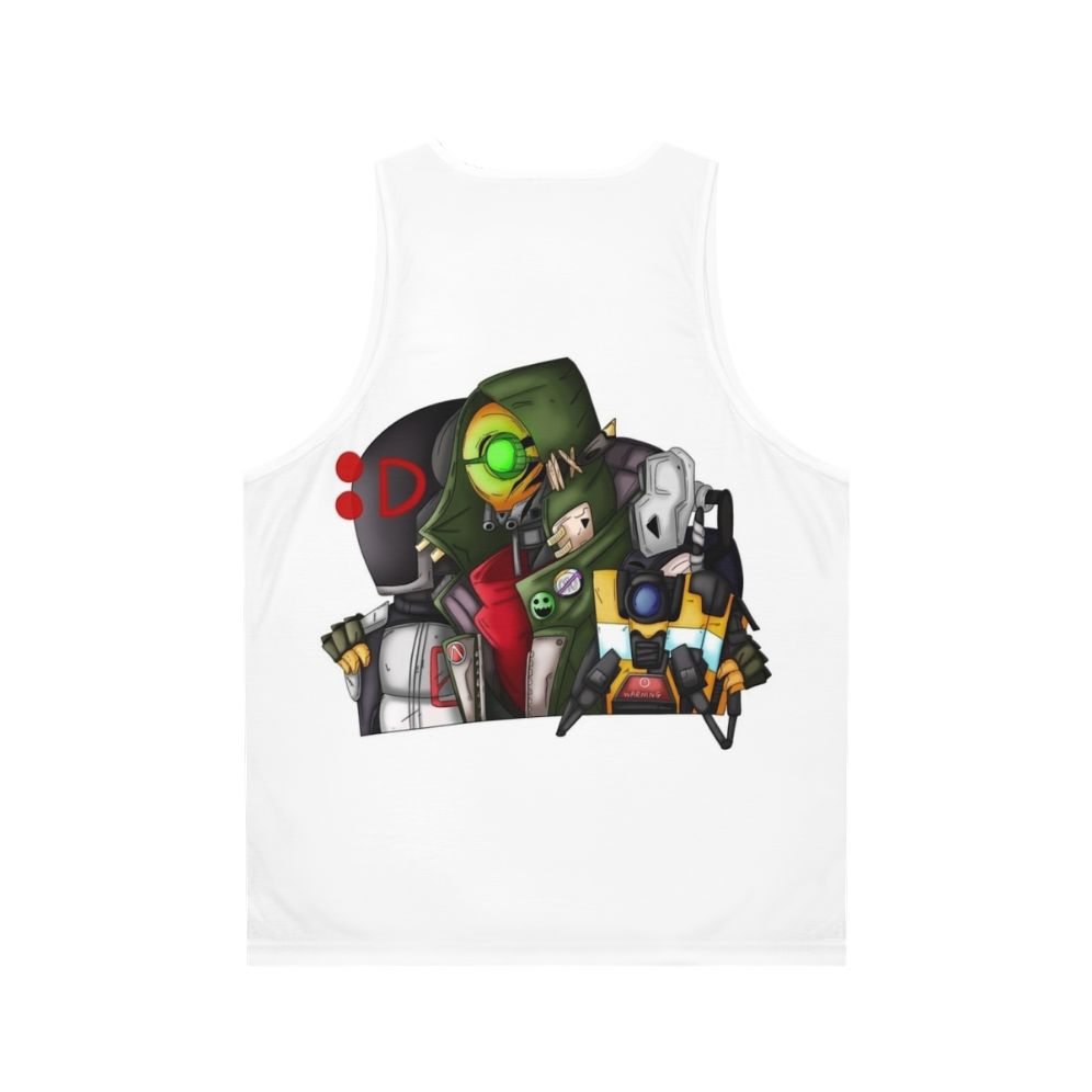 Borderlands Zer0, Fl4k, and Claptrap Unisex Tank Top - Back