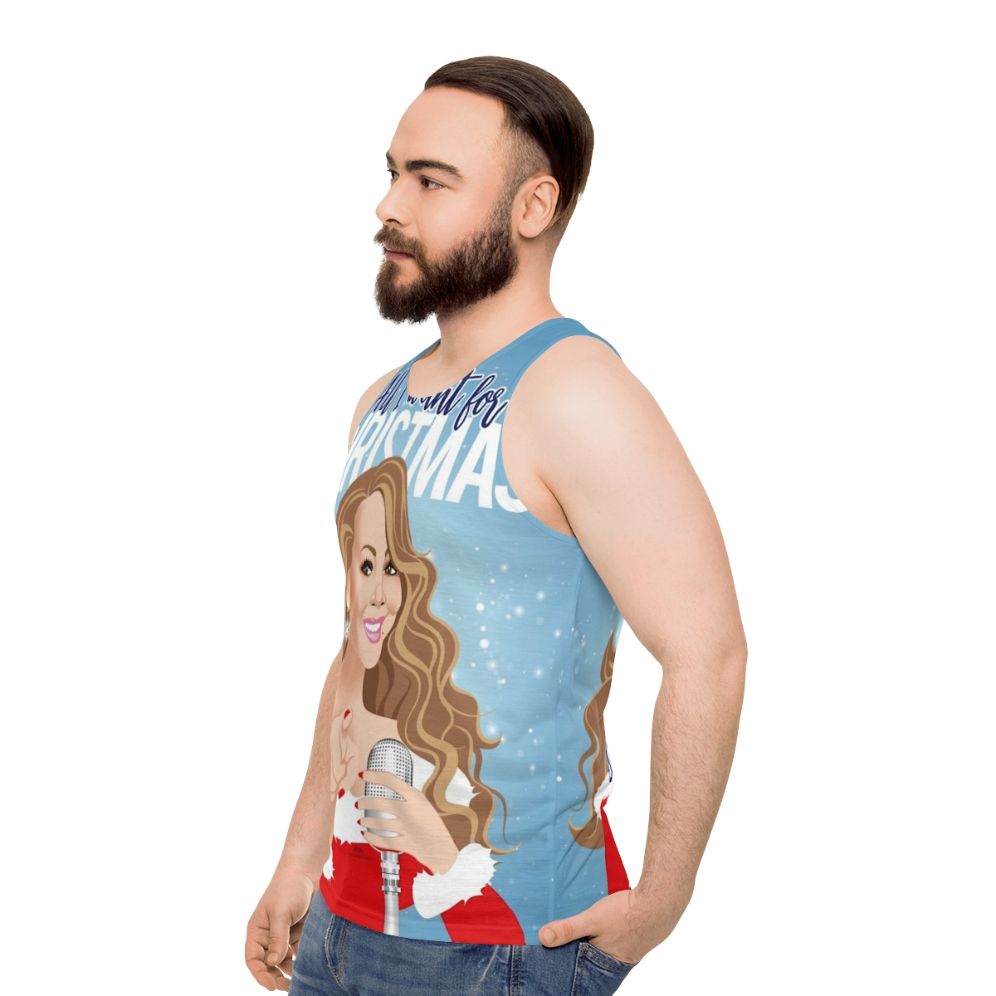 Unisex Christmas M Tank Top with Pop Art Design - men side