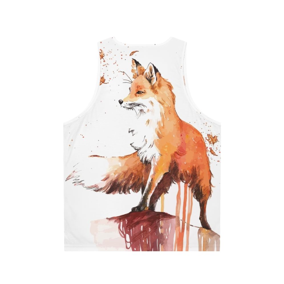 Unisex fox tank top with nature-inspired graphic design - Back