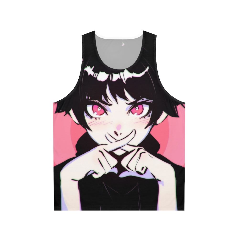 Anime-inspired Batsu unisex pink tank top