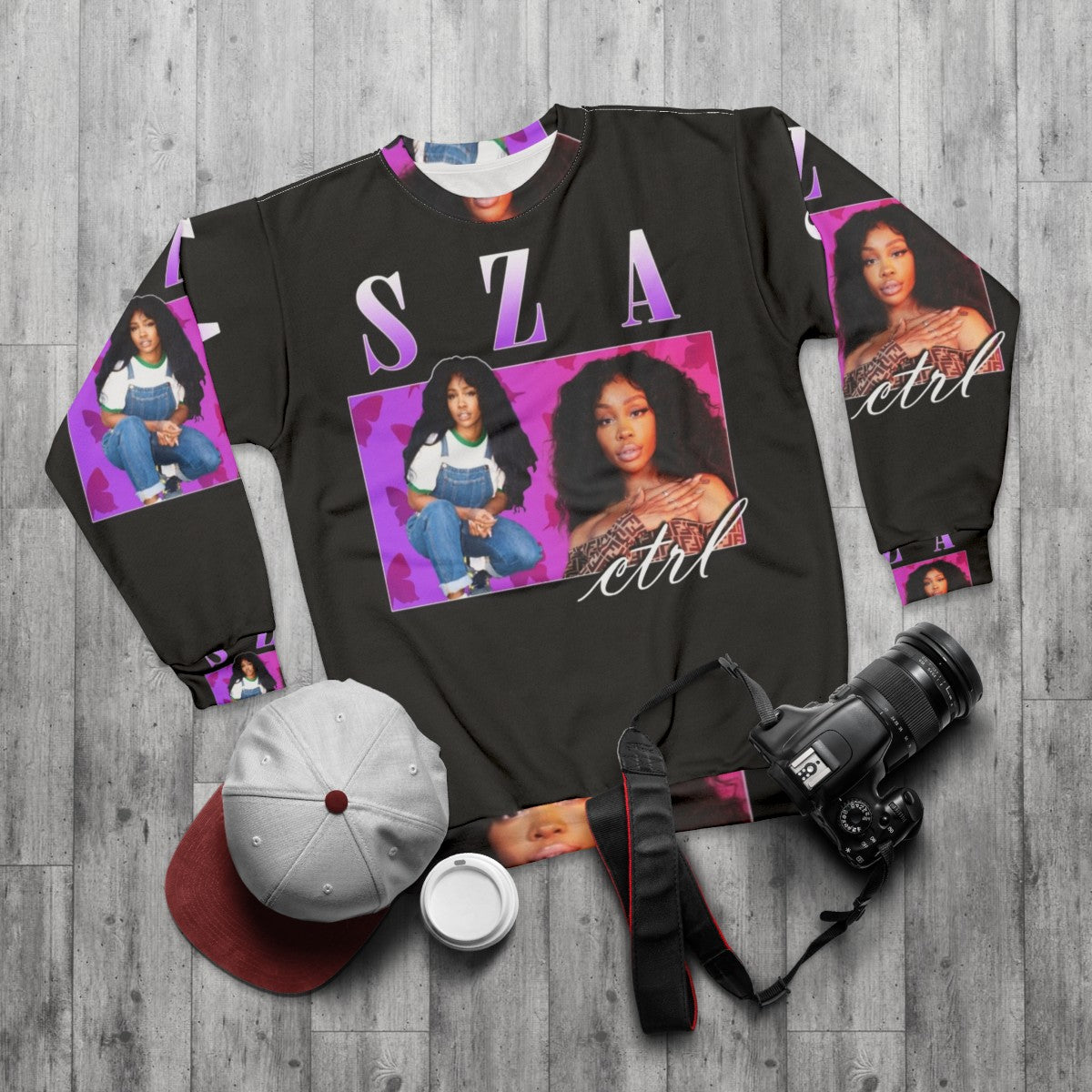 Vintage retro 90s hip-hop and RnB inspired sweatshirt - flat lay