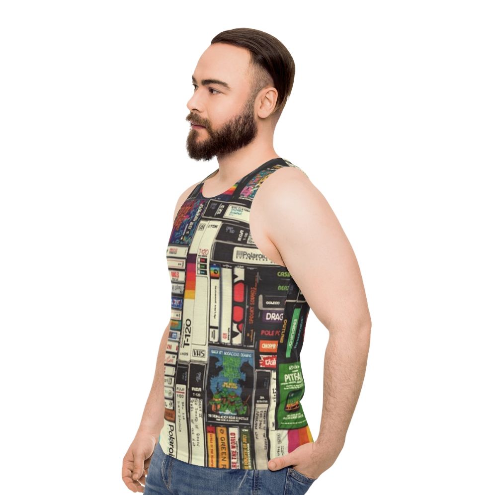 Retro 80s VHS Cassette Unisex Tank Top - men side