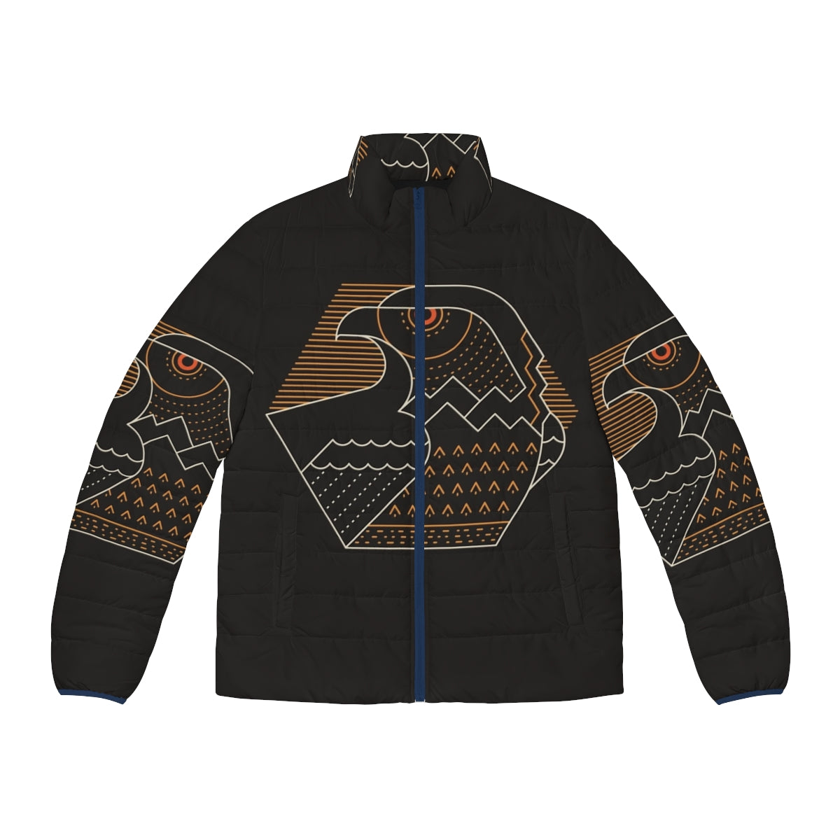 Earth Guardian Puffer Jacket featuring a minimalist bird of prey design