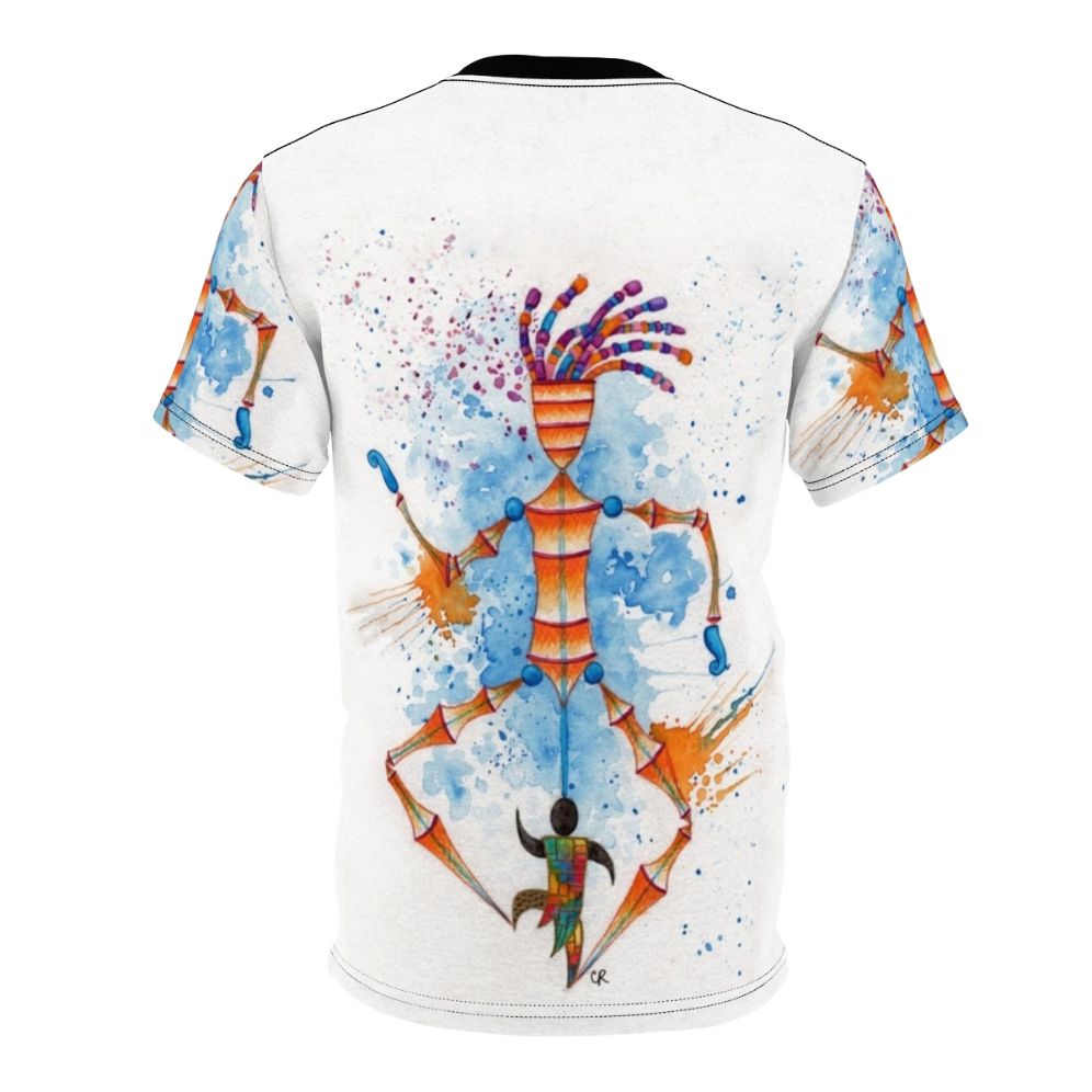 Retro-inspired t-shirt featuring a disc man design and playful puppet graphics - Back