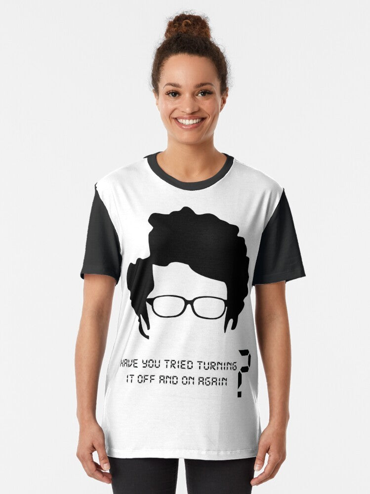 "The IT Crowd" graphic t-shirt featuring Moss's most famous phrase from the popular comedy series. - Women