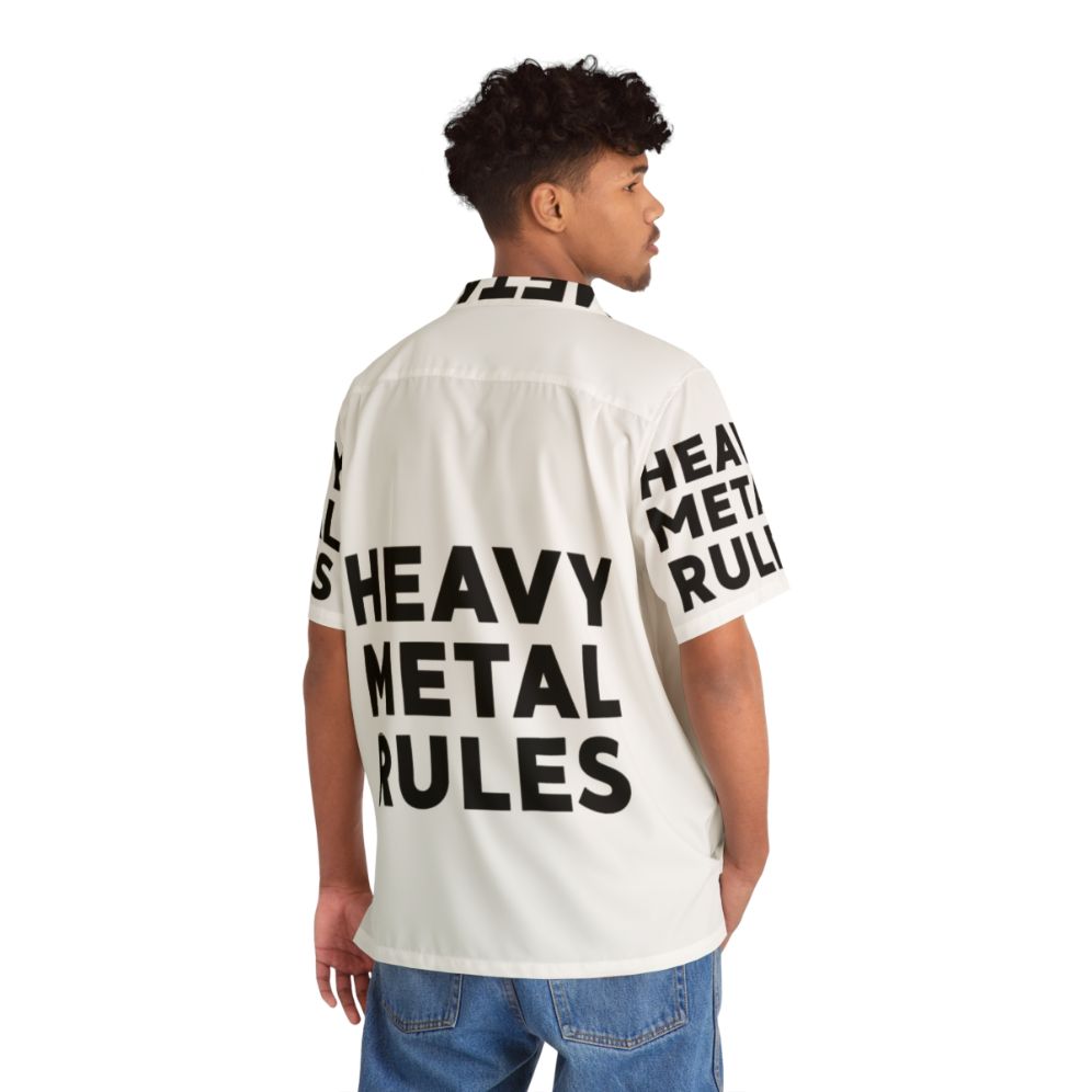 Heavy metal graphic Hawaiian shirt with raglan sleeves - People Back