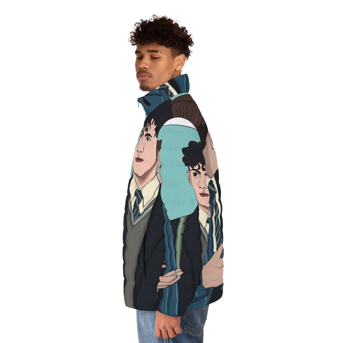 Heartstopper Nick and Charlie Puffer Jacket, featuring characters from the LGBT Netflix series - men side left