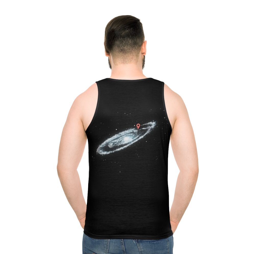 Unisex "You Are Here" Milky Way Galaxy Tank Top - men back