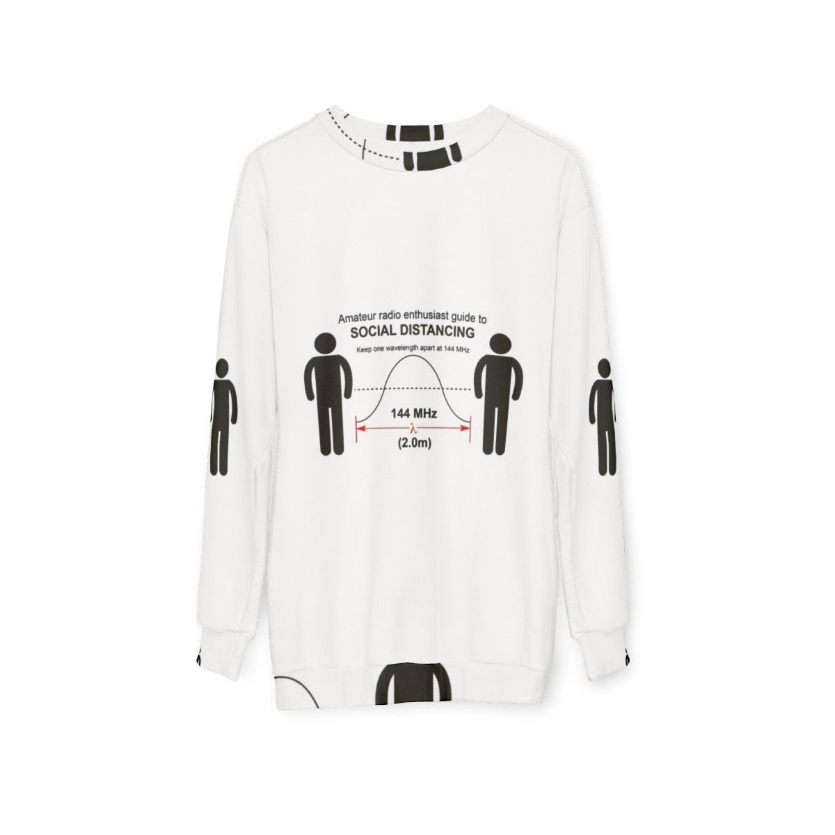 Amateur radio social distancing sweatshirt - hanging