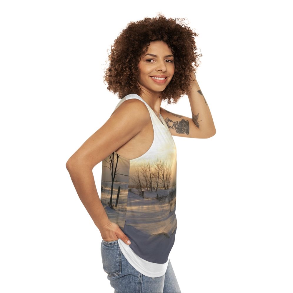 Cozy Winter Unisex Tank Top - women side