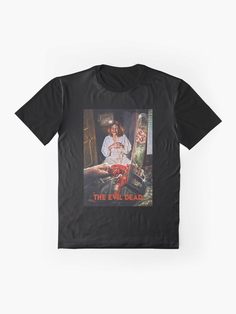 Graphic t-shirt featuring the secrets of Ash Vs Evil Dead, the horror movie franchise with Bruce Campbell - Flat lay