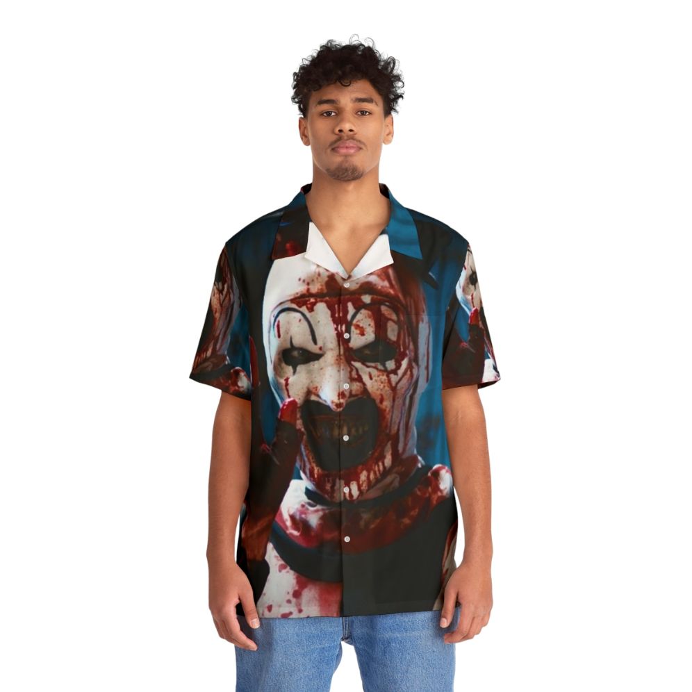 Terrifier 2 Hawaiian Shirt with Clown Art - People Front