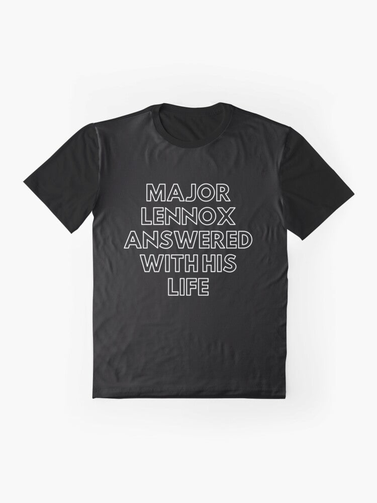 Sharpe's Major Lennox Life Graphic T-Shirt featuring Richard Sharpe character played by Sean Bean - Flat lay