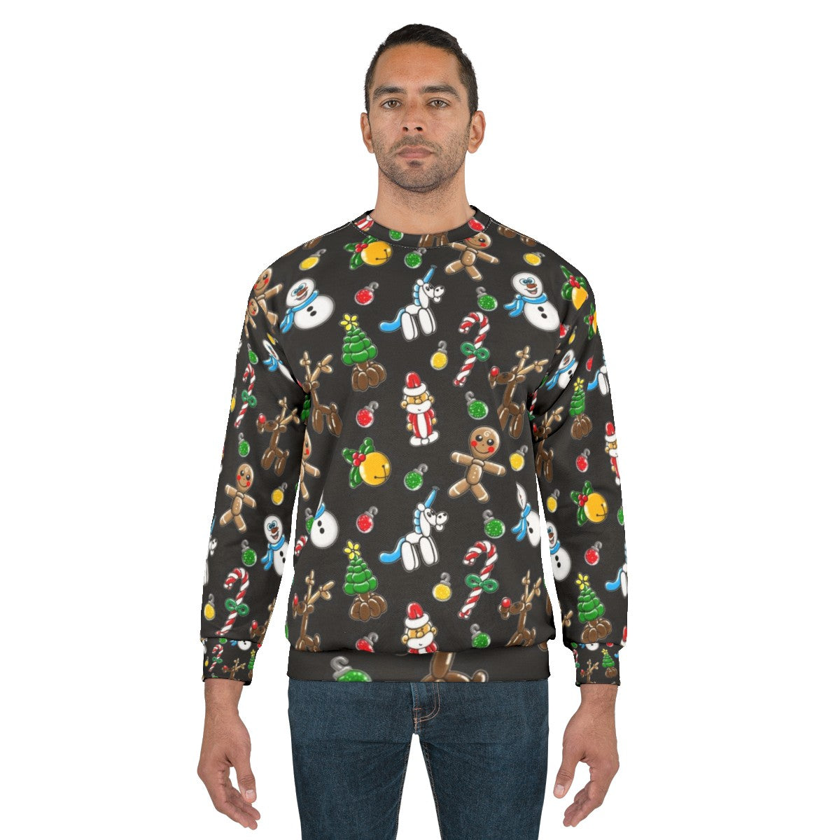 Christmas balloon sweatshirt with colorful balloons - men