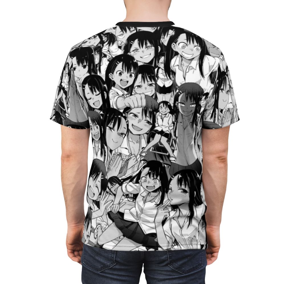 Nagatoro-inspired bully t-shirt design featuring a smug, sadistic expression - men back