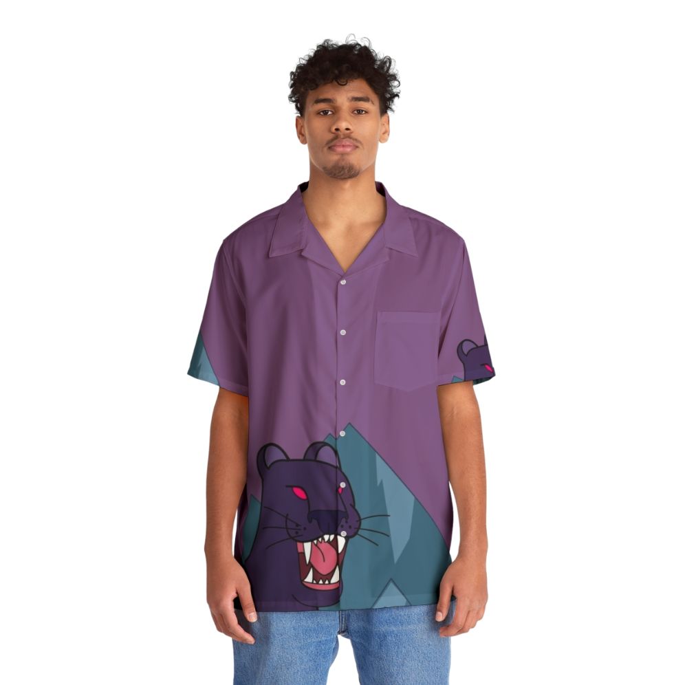 Panther Dark Violet Gravity Falls Hawaiian Shirt - People Front