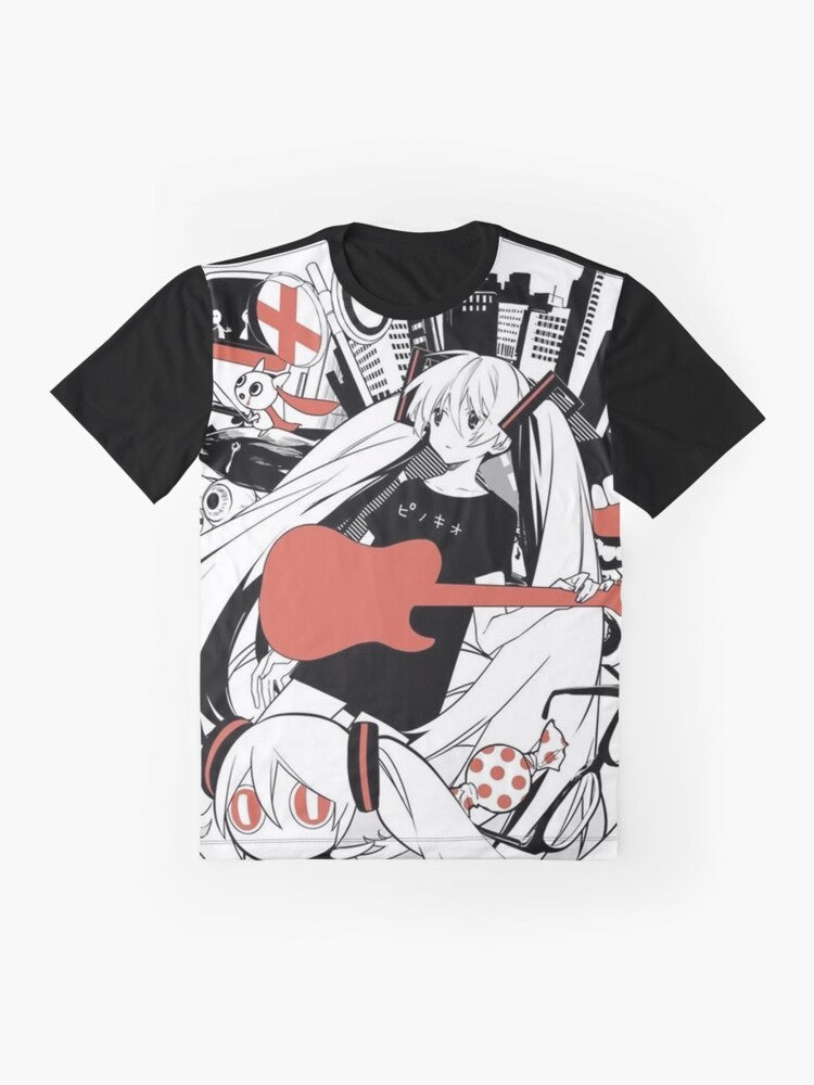 Hatsune Miku Anime Character Graphic T-Shirt - Flat lay