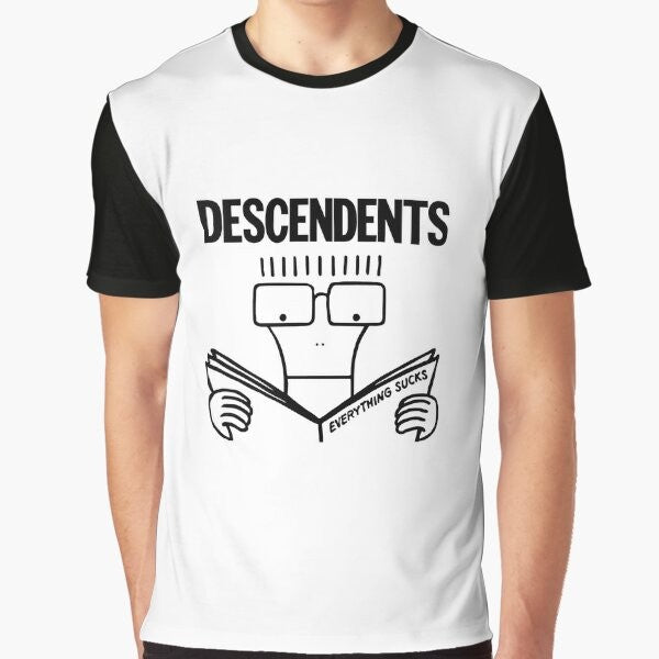 Descendents band logo graphic t-shirt with "Reading Sucks" text