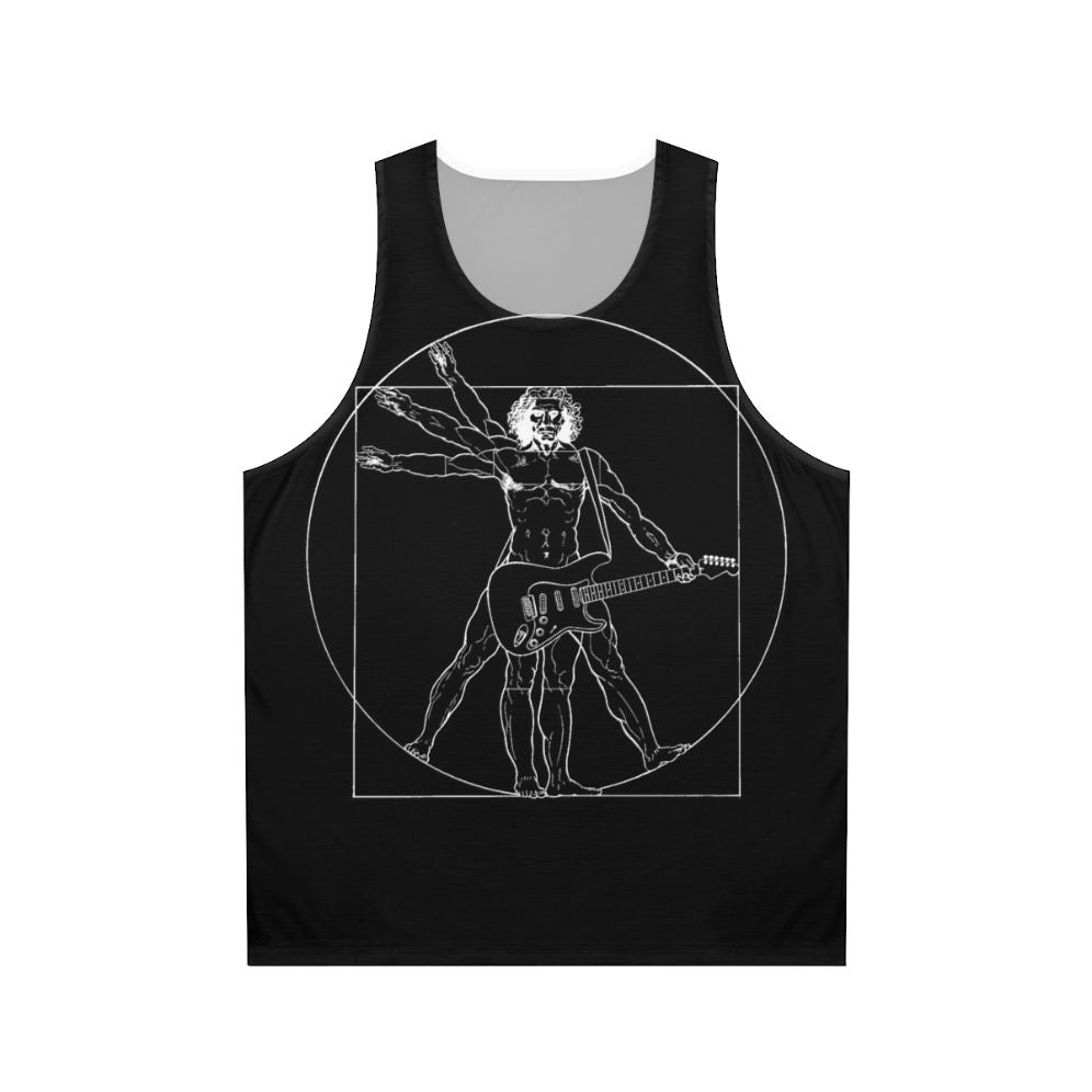 Vetruvian man guitar player unisex tank top