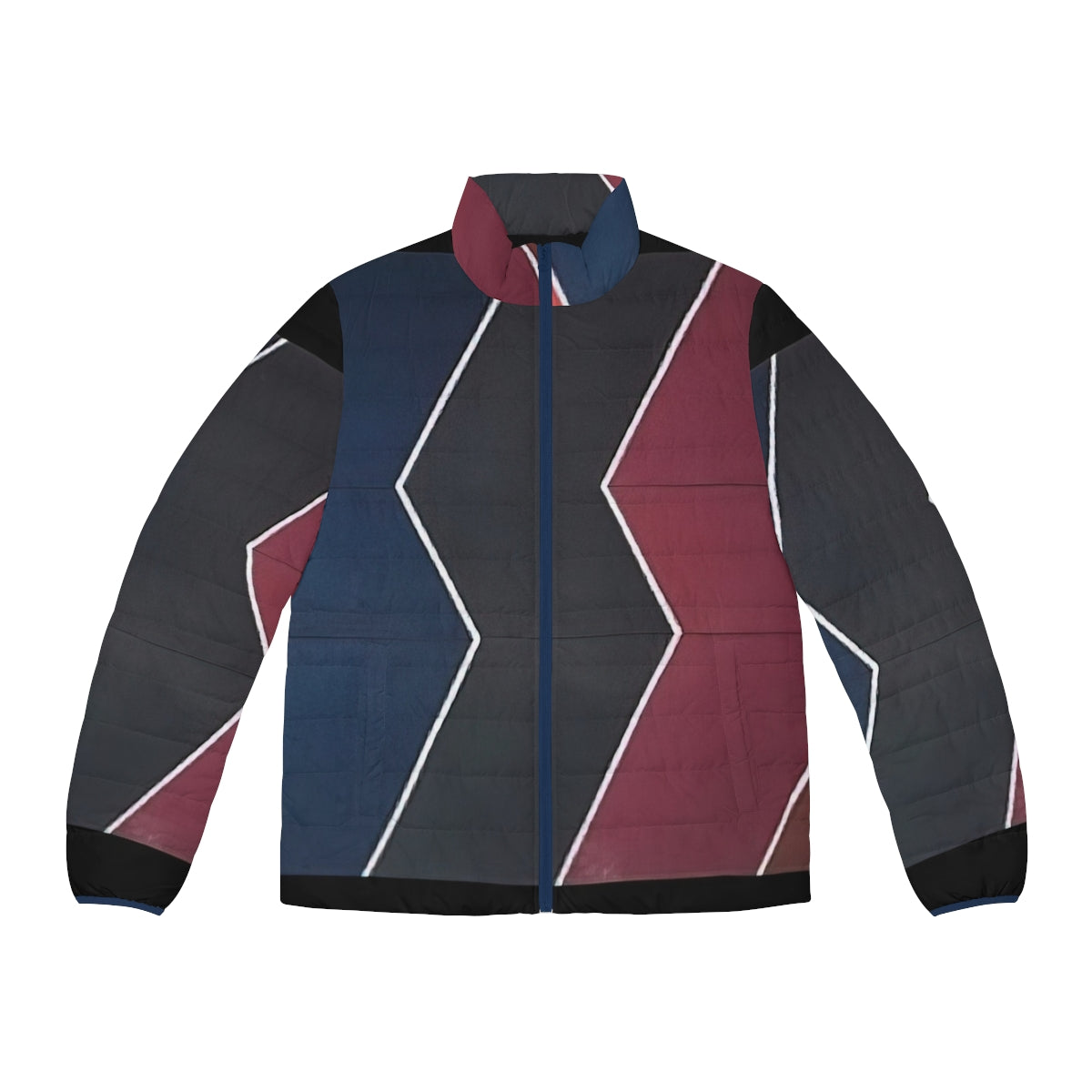 Thomas Downing Cut Series Puffer Jacket featuring vibrant color field art